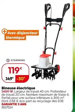 Weldom Sterwins bineuse électrique offre