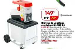 Weldom Sterwins broyeur de végétaux électrique silent 4.1 offre