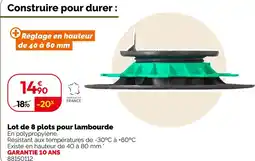 Weldom Lot de 8 plots pour lambourde offre