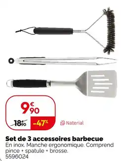 Weldom Naterial set de 3 accessoires barbecue offre