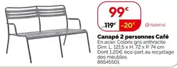 Weldom Naterial canapé 2 personnes café offre
