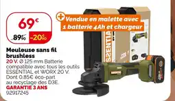 Weldom Essential meuleuse sans fil brushless offre