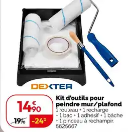 Weldom Dexter kit d'outils pour peindre mur/plafond offre