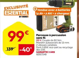 Weldom Perceuse à percussion sans fil offre