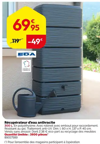 Eda récupérateur d’eau anthracite