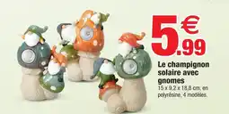 Bazarland Champignon solaire avec gnomes offre