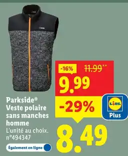 Lidl Parkside veste polaire sans manches homme offre