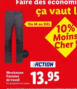 Lidl Action werckmann pantalon de travail offre