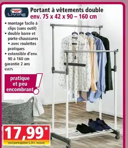 Norma Domo lving portant à vêtements double offre