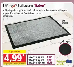 Norma Lifelex paillasson eaton, env. 40 x 60 cm offre