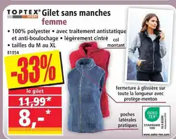 Norma Toptex gilet sans manches offre