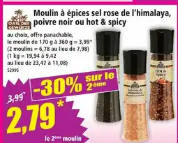 Norma Oase der gewürze moulin à épices sel rose de l'himalaya, poivre noir ou hot & spicy offre