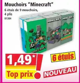 Norma Minecraft mouchoirs offre