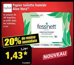 Norma Fessnett papier toilette humide aloe vera offre