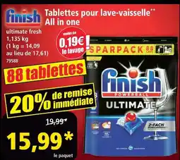 Norma Finish tablettes pour lave-vaisselle ultimate fresh all in one offre