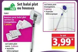 Norma Toptex set balai plat carré ou housses offre