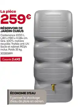 Gedimat Réservoir de jardin cubus offre