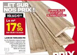 Gedimat Lame de terrasse pin offre