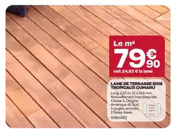 Gedimat Lame de terrasse bois tropicaux cumaru offre