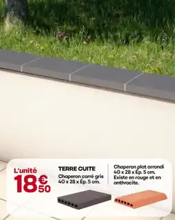 Gedimat Terre cuite chaperon carré offre