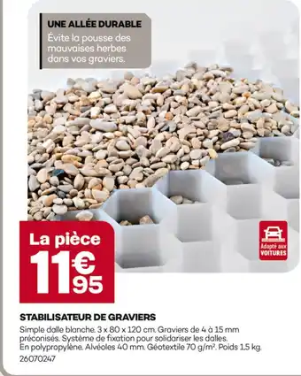Gedimat Stabilisateur de graviers offre