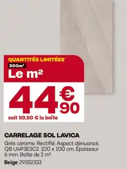 Gedimat Carrelage sol lavica beige offre