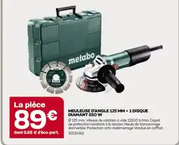 Gedimat Metabo meuleuse d'angle 125 mm + 1 disque diamant 850 w offre