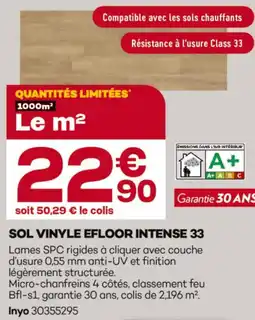 Gedimat Inyo sol vinyle efloor intense 33 offre