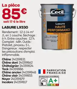 Gedimat Cecil lasure lx530 offre