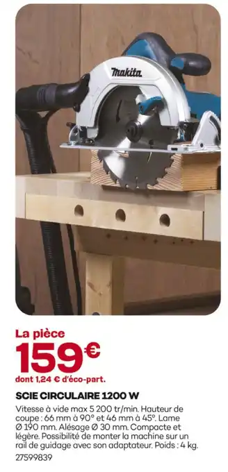 Gedimat Makita scie circulaire 1200 w offre