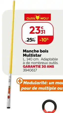 Weldom Outils wolf manche bois multistar offre