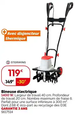 Weldom Sterwins bineuse électrique offre