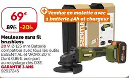 Weldom Essential meuleuse sans fil brushless offre