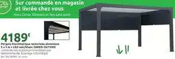 Mr Bricolage Green outside pergola bioclimatique motorisée aluminium 5 x 3 m + led noir/blanc offre