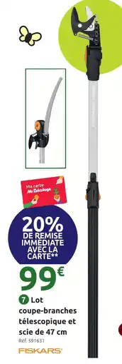 Mr Bricolage Fiskars lot coupe-branches télescopique et scie de 47 cm offre