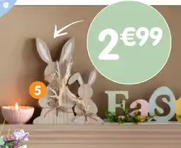 b&m Lot de 2 lapins déco en bois offre