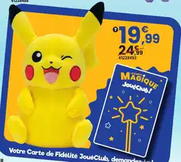 JouéClub Peluche pikachu 30 cm offre