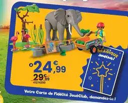 JouéClub Playmobil eléphants et soigneur animalier offre