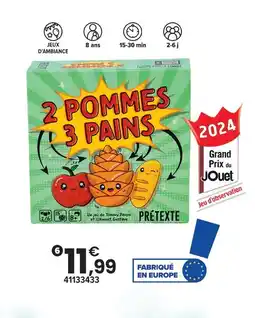 JouéClub Prétexte 2 pommes 3 pains offre