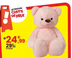 JouéClub Ours rose 80 cm offre