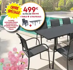 Maxi Bazar Piazza 1 table + 6 fauteuils offre