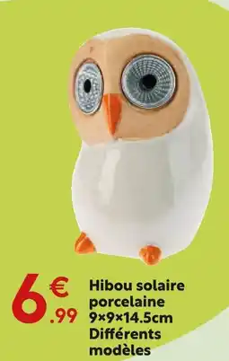 Maxi Bazar Hibou solaire porcelaine offre
