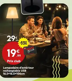 Maxi Bazar Lampadaire d’extérieur rechargeable usb offre