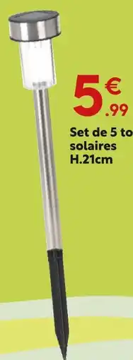 Maxi Bazar Set de 5 to solaires h.21cm offre