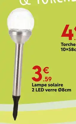 Maxi Bazar Lampe solaire 2 led verre ø8cm offre