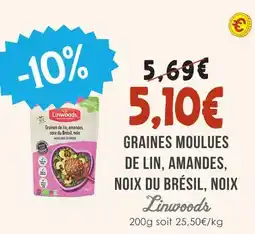 Naturalia Linwoods graines moulues de lin, amandes, noix du brésil, noix offre