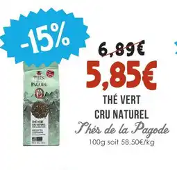 Naturalia Thés de la pagode thé vert cru naturel offre