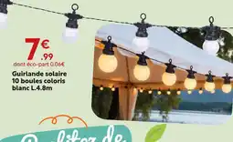 Maxi Bazar Guirlande solaire 10 boules coloris blanc offre