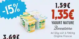 Naturalia Bonneterre yaourt nature offre