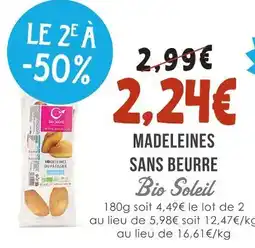 Naturalia Bio soleil madeleines sans beurre offre